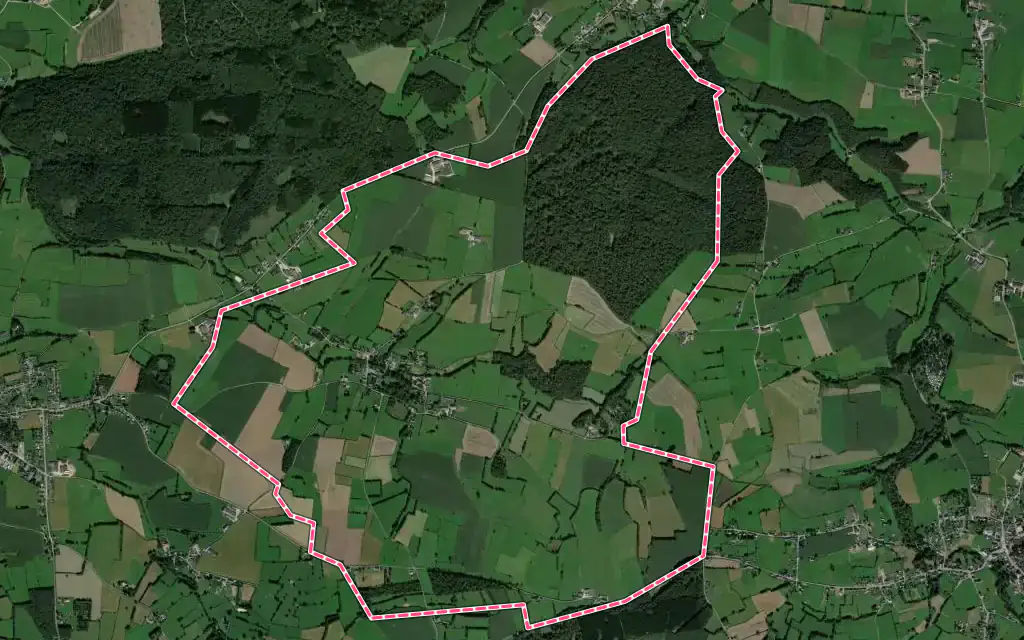 Vue satellite de Beaurieux avec ses contours administratifs