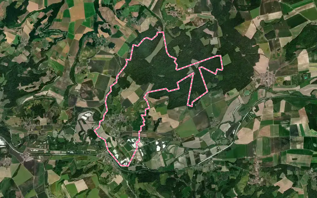 Vue satellite de Beaurieux avec ses contours administratifs