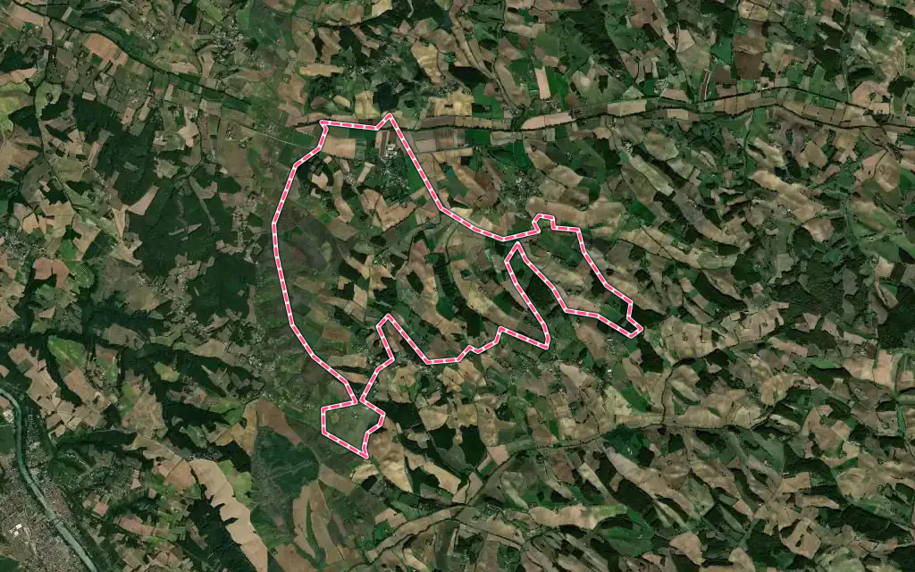 Vue satellite de Beauvais-sur-Tescou avec ses contours administratifs