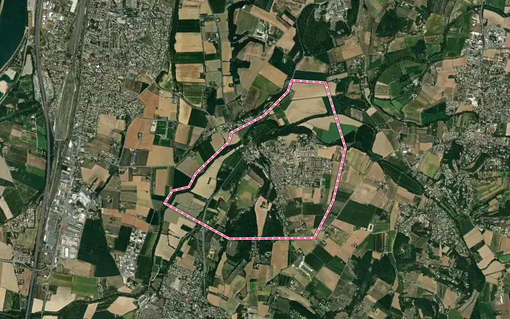 Vue satellite de Beauvallon avec ses contours administratifs