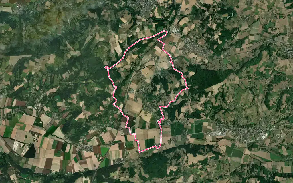 Vue satellite de Beauvoir-de-Marc avec ses contours administratifs