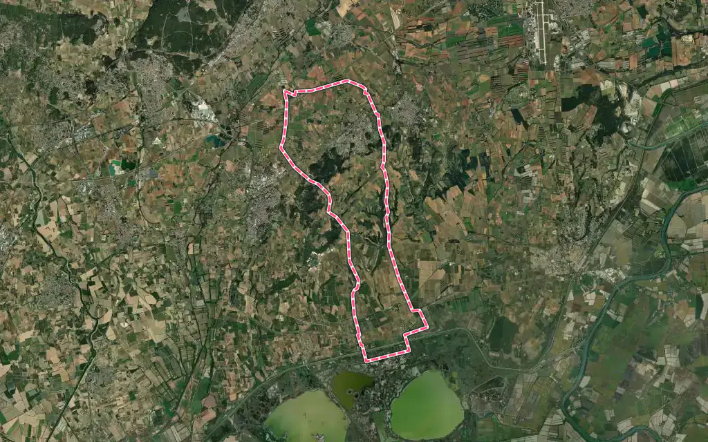 Vue satellite de Beauvoisin avec ses contours administratifs