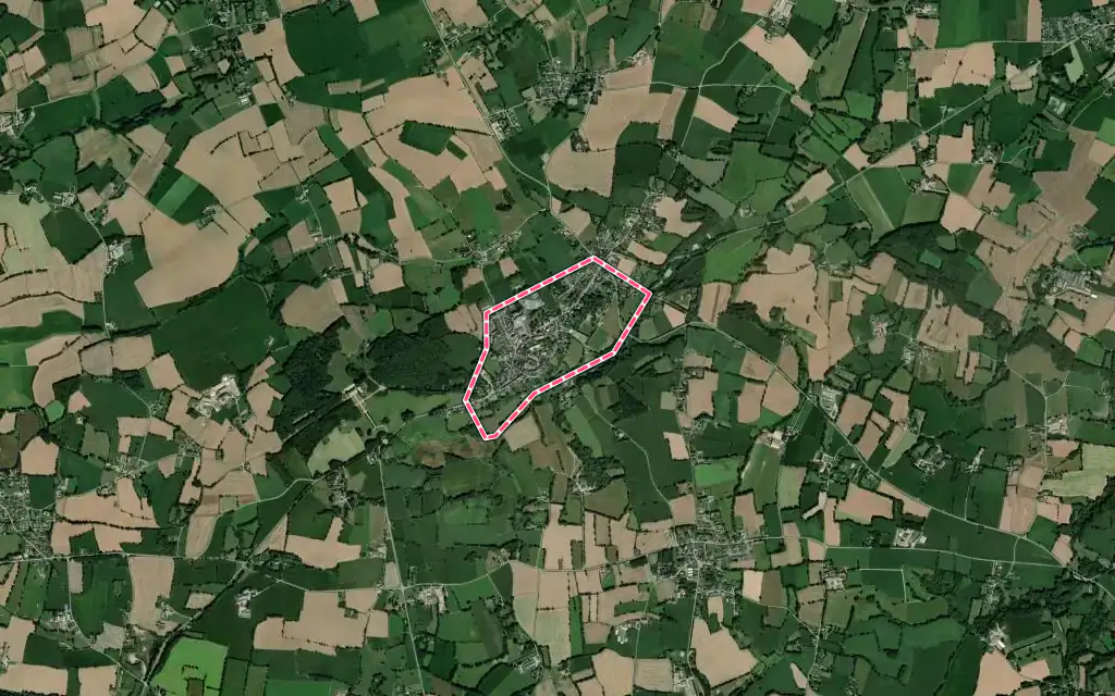 Vue satellite de Bécherel avec ses contours administratifs