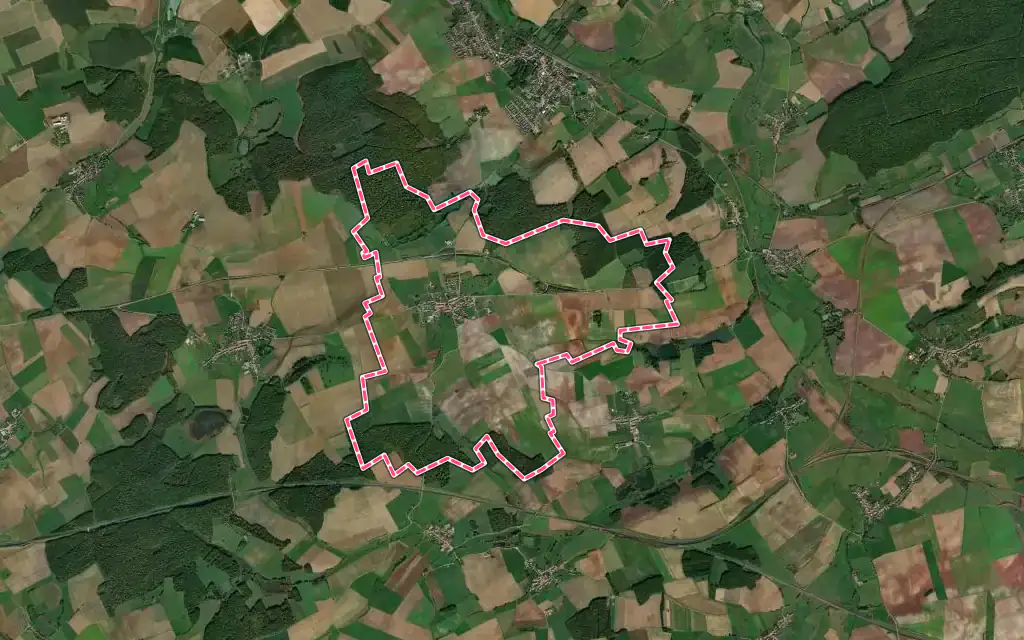 Vue satellite de Béchy avec ses contours administratifs
