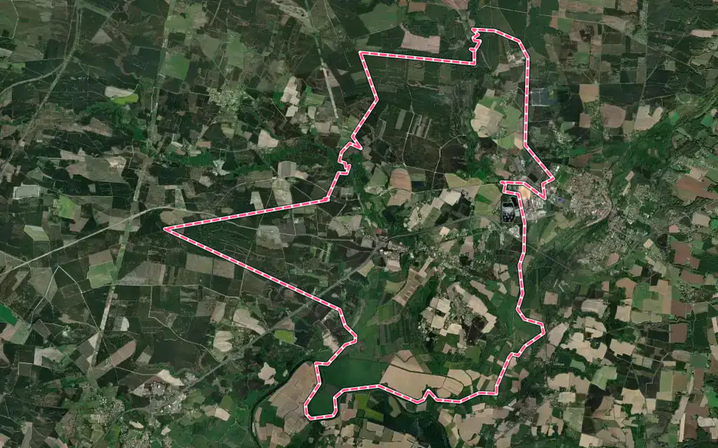 Vue satellite de Bégaar avec ses contours administratifs