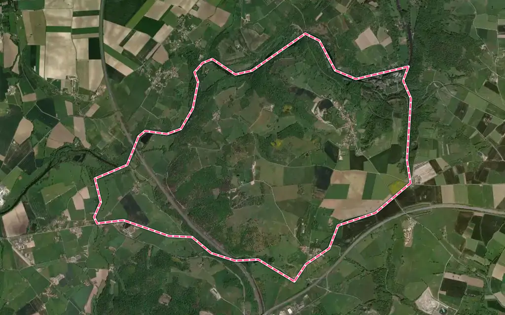Vue satellite de Bègues avec ses contours administratifs