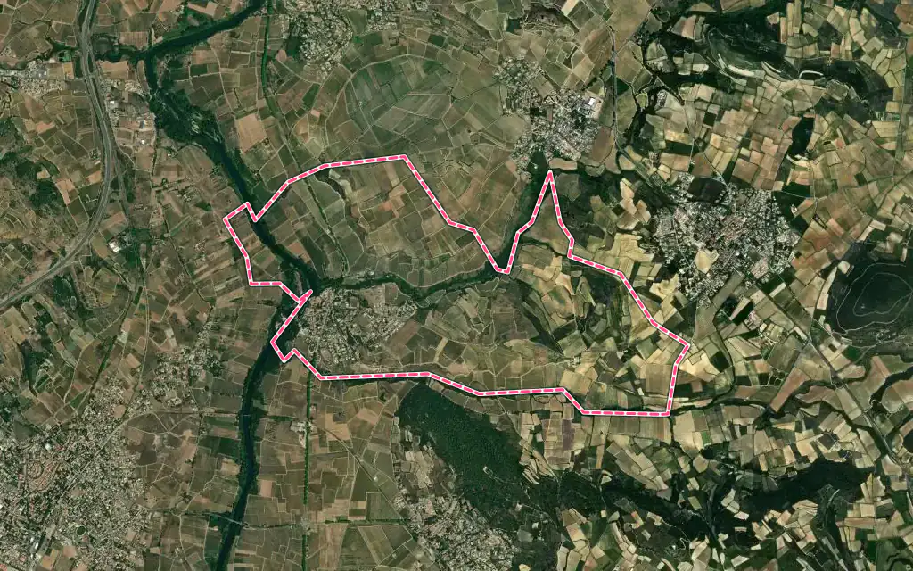 Vue satellite de Bélarga avec ses contours administratifs