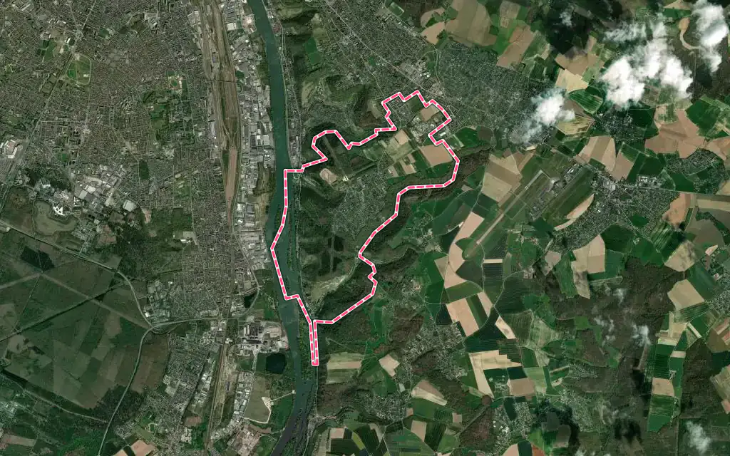 Vue satellite de Belbeuf avec ses contours administratifs