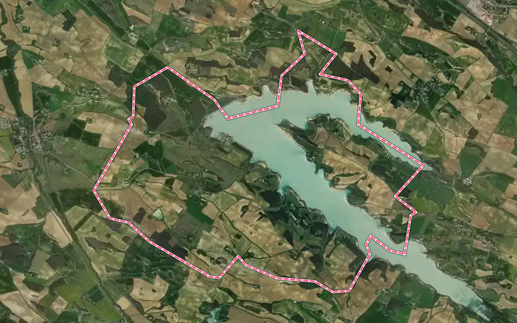 Vue satellite de Belflou avec ses contours administratifs