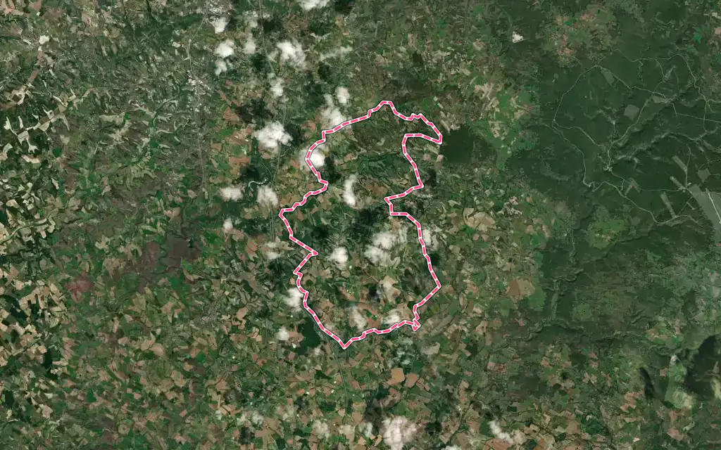 Vue satellite de Belfort-du-Quercy avec ses contours administratifs