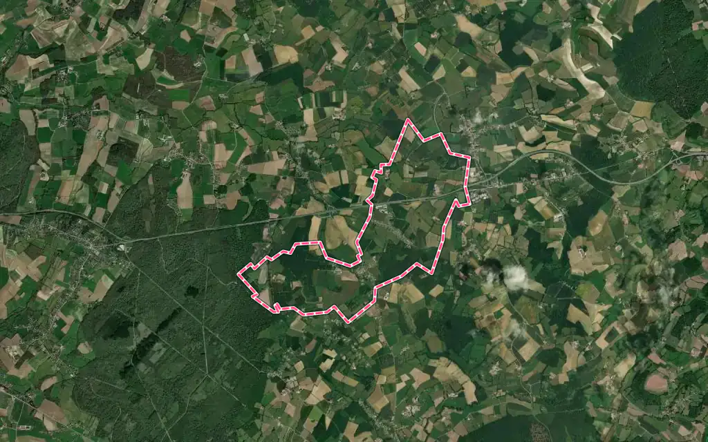 Vue satellite de Bellebrune avec ses contours administratifs