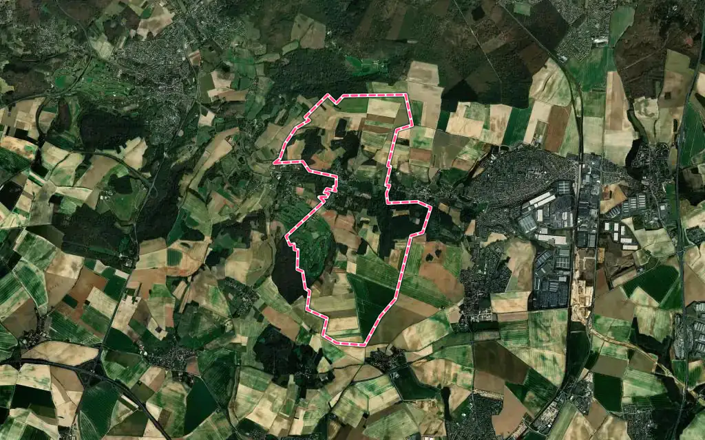 Vue satellite de Bellefontaine avec ses contours administratifs