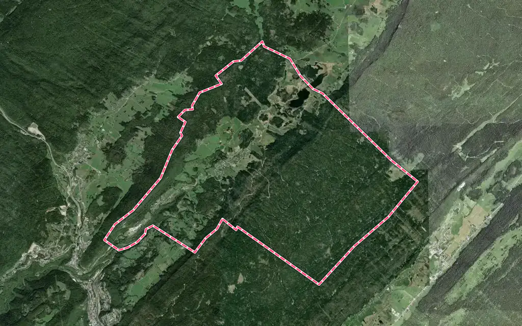 Vue satellite de Bellefontaine avec ses contours administratifs