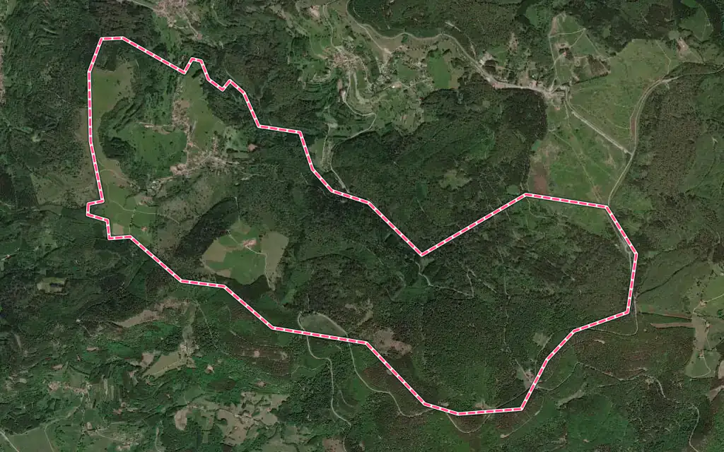 Vue satellite de Bellefosse avec ses contours administratifs