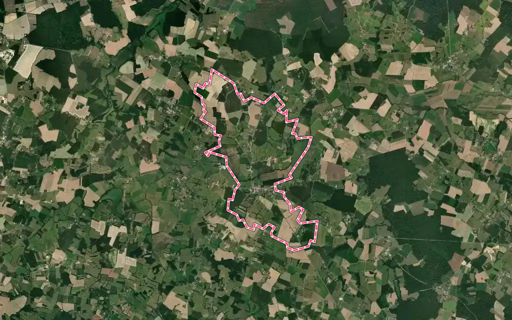 Vue satellite de Bellevesvre avec ses contours administratifs