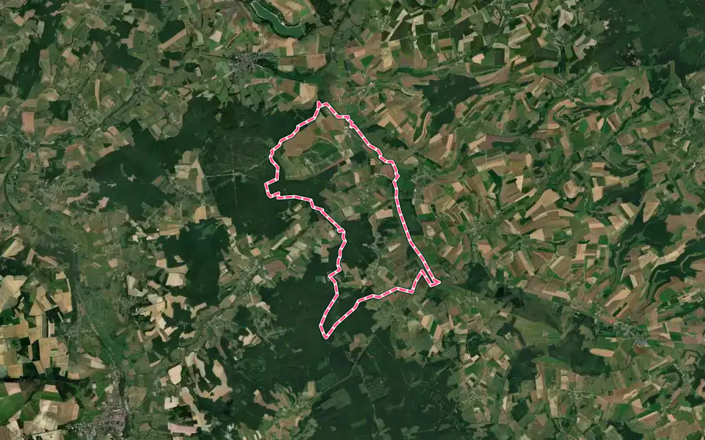 Vue satellite de Belleville-et-Châtillon-sur-Bar avec ses contours administratifs