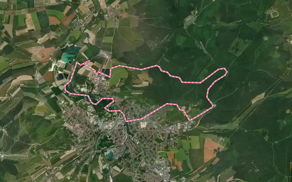 Vue satellite de Belleville-sur-Meuse avec ses contours administratifs