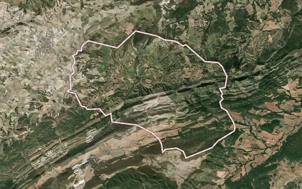 Vista satélite de Bellprat con su contorno administrativo