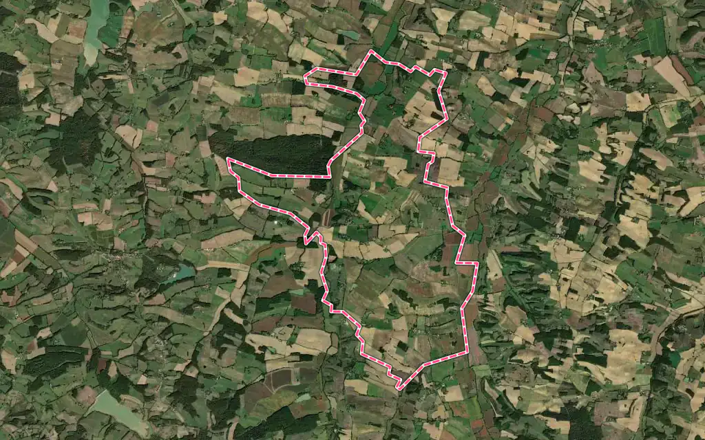 Vue satellite de Belmont avec ses contours administratifs