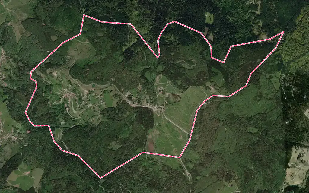 Vue satellite de Belmont avec ses contours administratifs