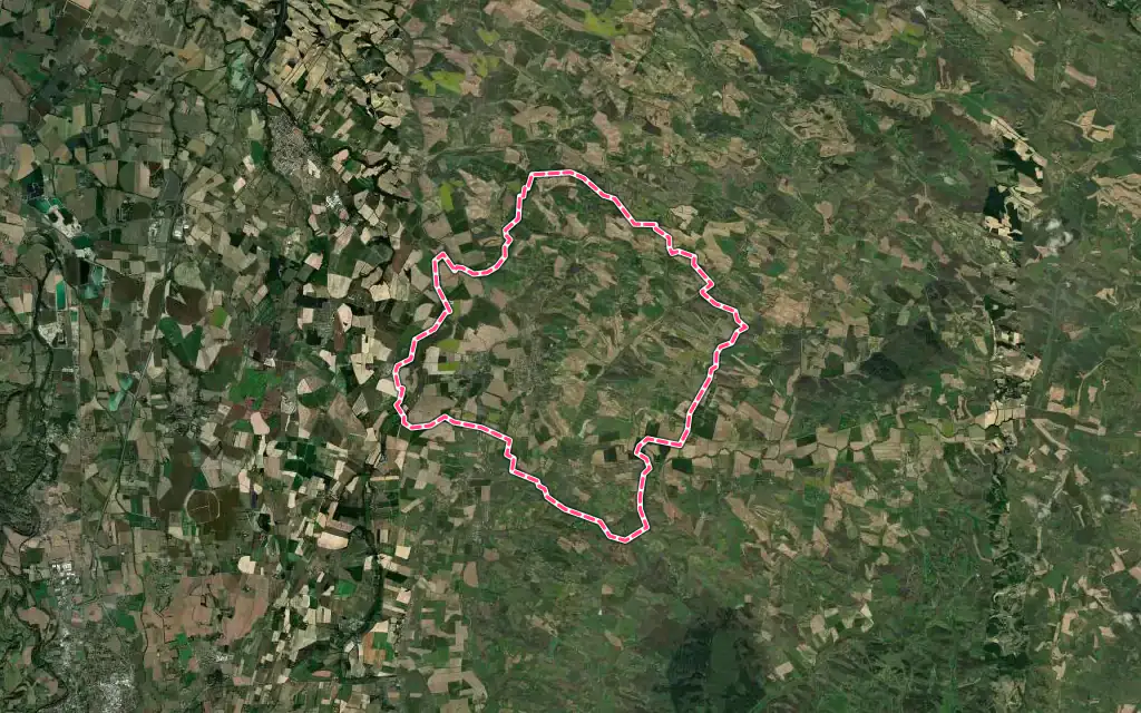 Vue satellite de Belpech avec ses contours administratifs
