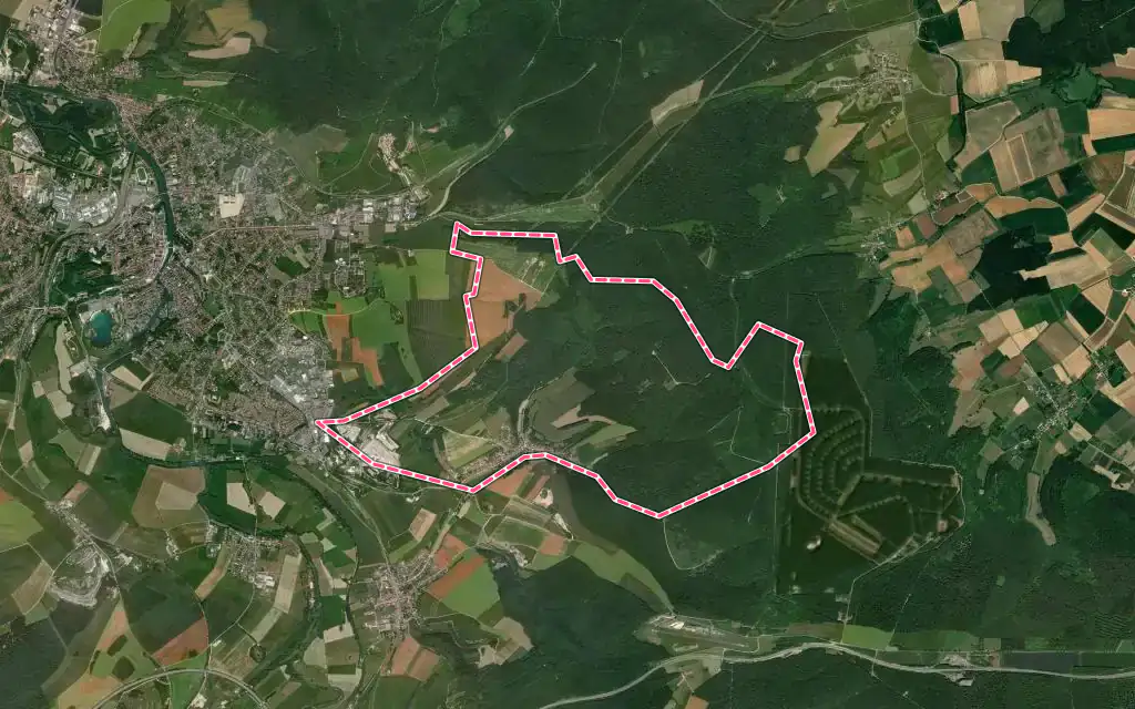 Vue satellite de Belrupt-en-Verdunois avec ses contours administratifs
