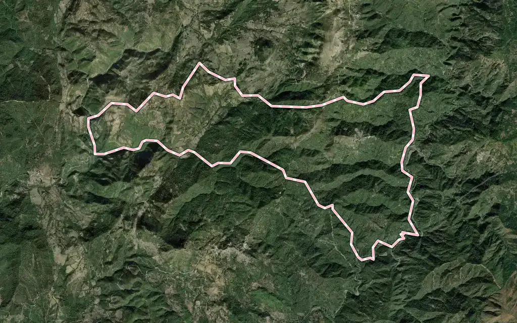Vista satélite de Benarrabá con su contorno administrativo