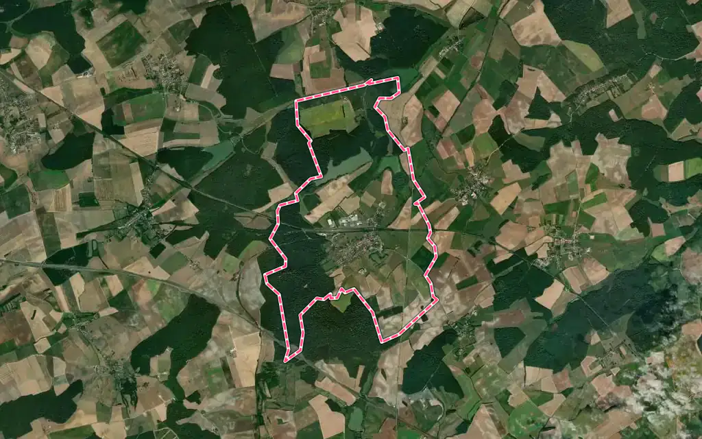Vue satellite de Bénestroff avec ses contours administratifs