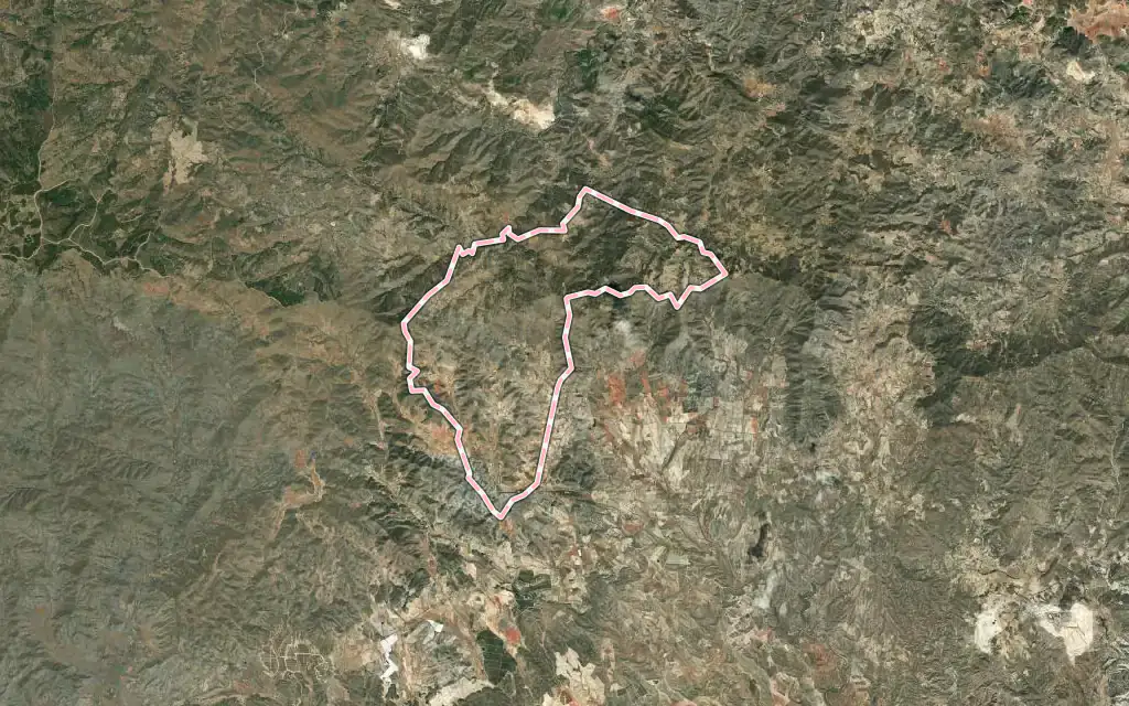 Vista satélite de Benizalón con su contorno administrativo