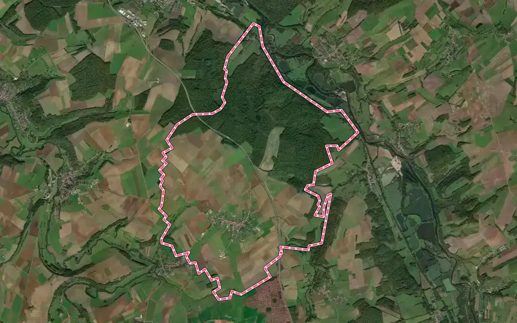 Vue satellite de Benney avec ses contours administratifs