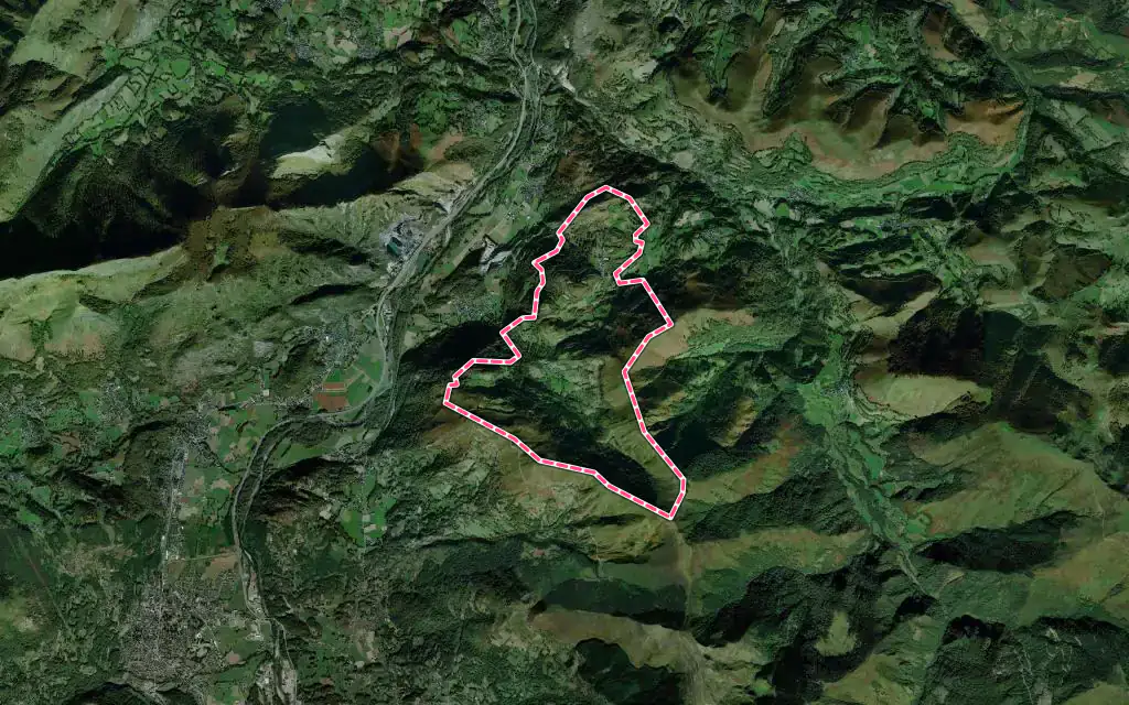 Vue satellite de Berbérust-Lias avec ses contours administratifs