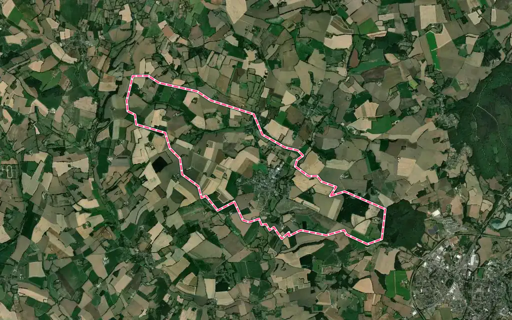 Vue satellite de Berd'huis avec ses contours administratifs