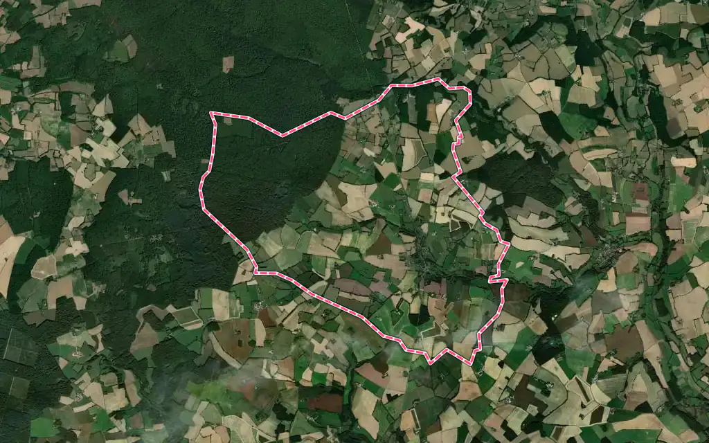 Vue satellite de Berfay avec ses contours administratifs
