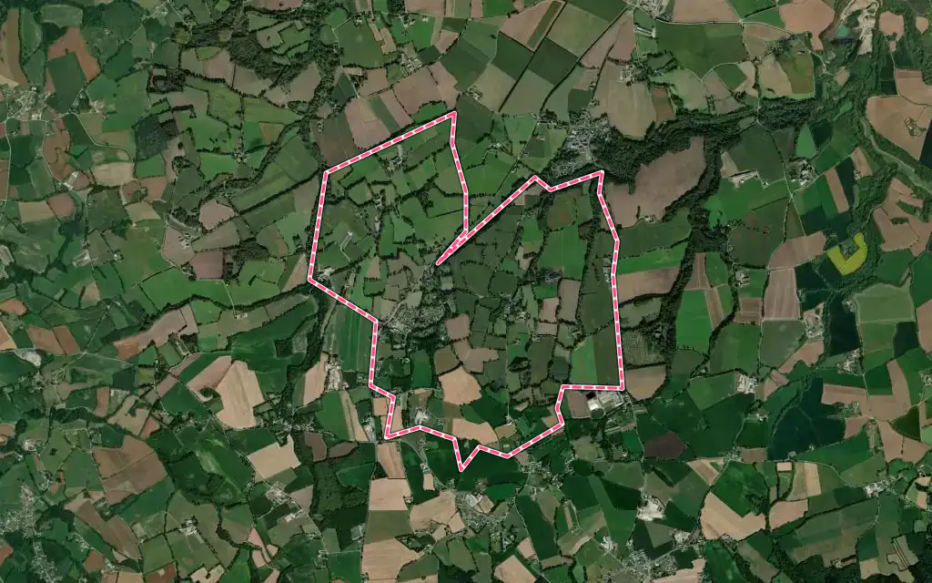 Vue satellite de Berhet avec ses contours administratifs