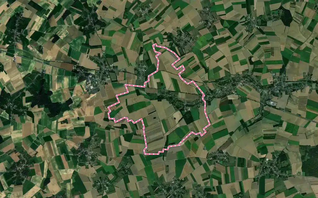 Vue satellite de Berles-Monchel avec ses contours administratifs