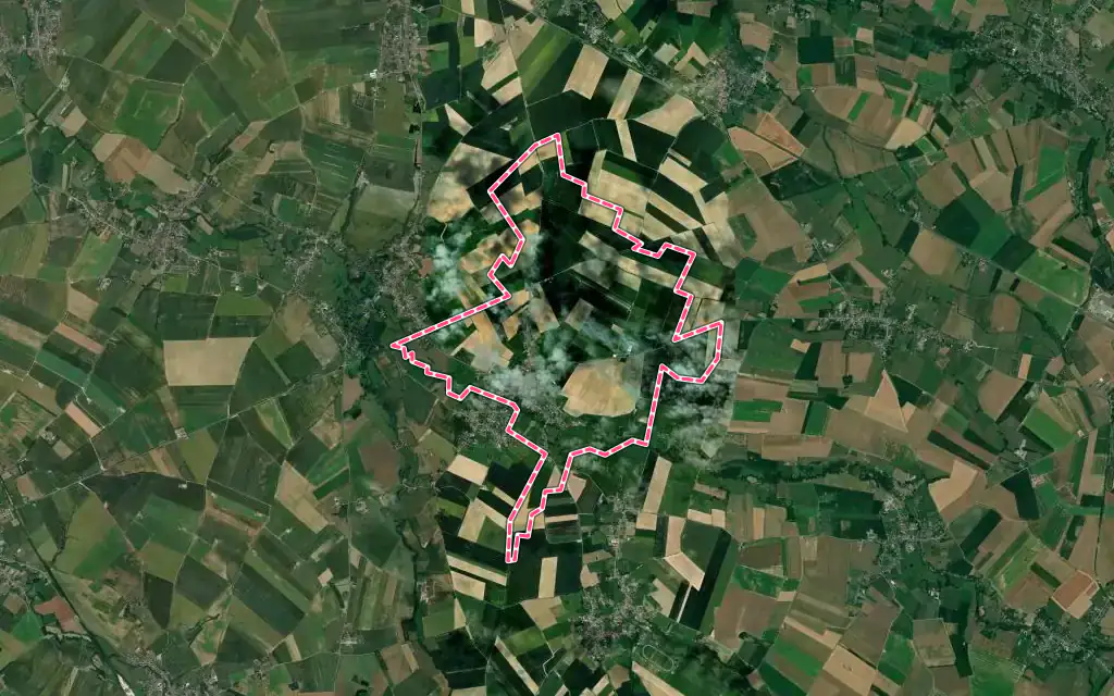 Vue satellite de Bermerain avec ses contours administratifs