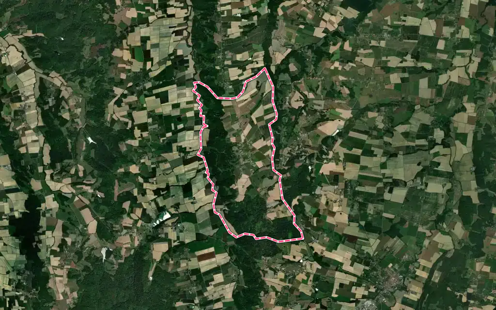 Vue satellite de Bernadets-Debat avec ses contours administratifs