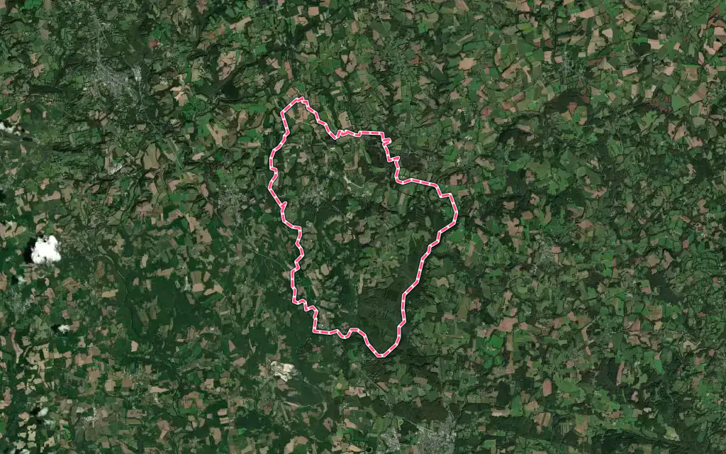 Vue satellite de Berné avec ses contours administratifs
