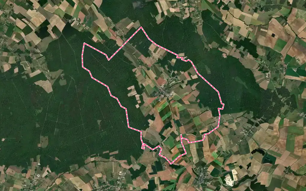 Vue satellite de Bernon avec ses contours administratifs