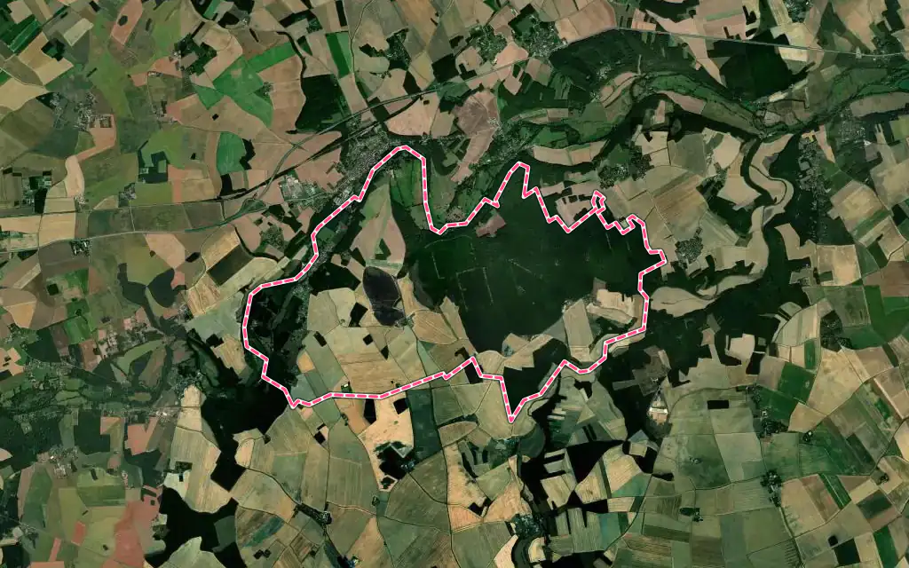 Vue satellite de Bérou-la-Mulotière avec ses contours administratifs