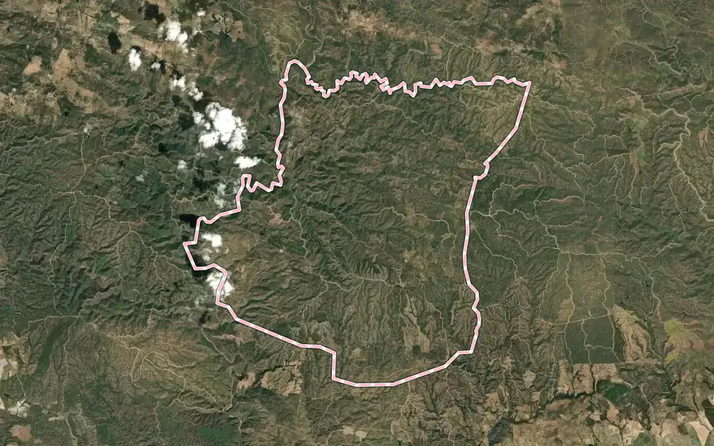 Vista satélite de Berrocal con su contorno administrativo