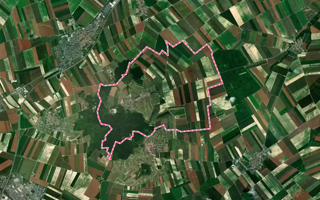 Vue satellite de Berru avec ses contours administratifs