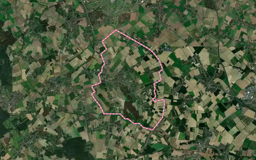 Vue satellite de Bersée avec ses contours administratifs
