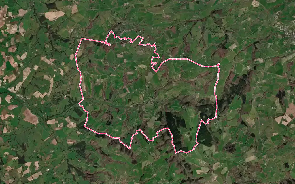 Vue satellite de Bert avec ses contours administratifs