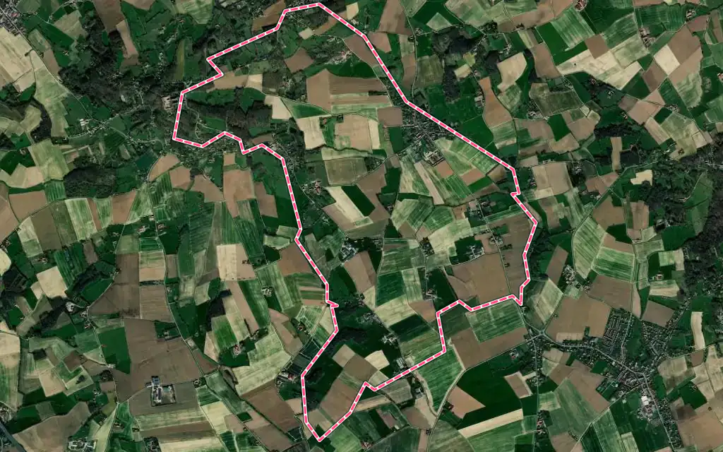 Vue satellite de Berthen avec ses contours administratifs