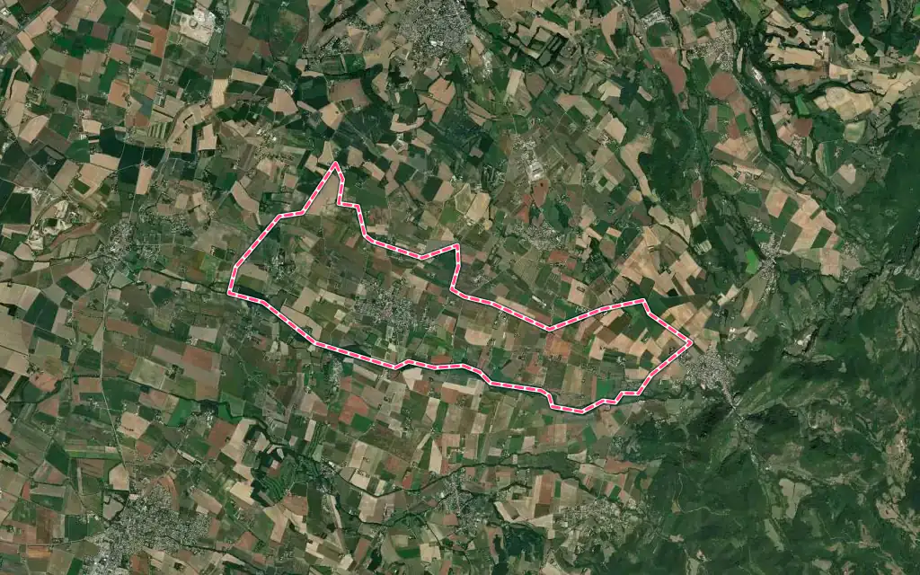 Vue satellite de Bésayes avec ses contours administratifs