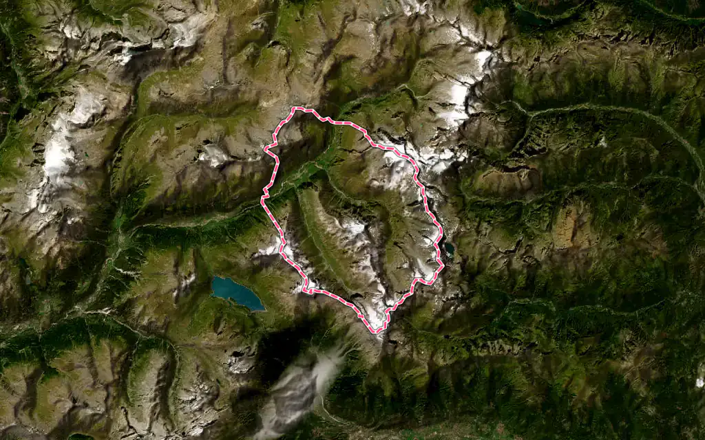 Vue satellite de Bessans avec ses contours administratifs