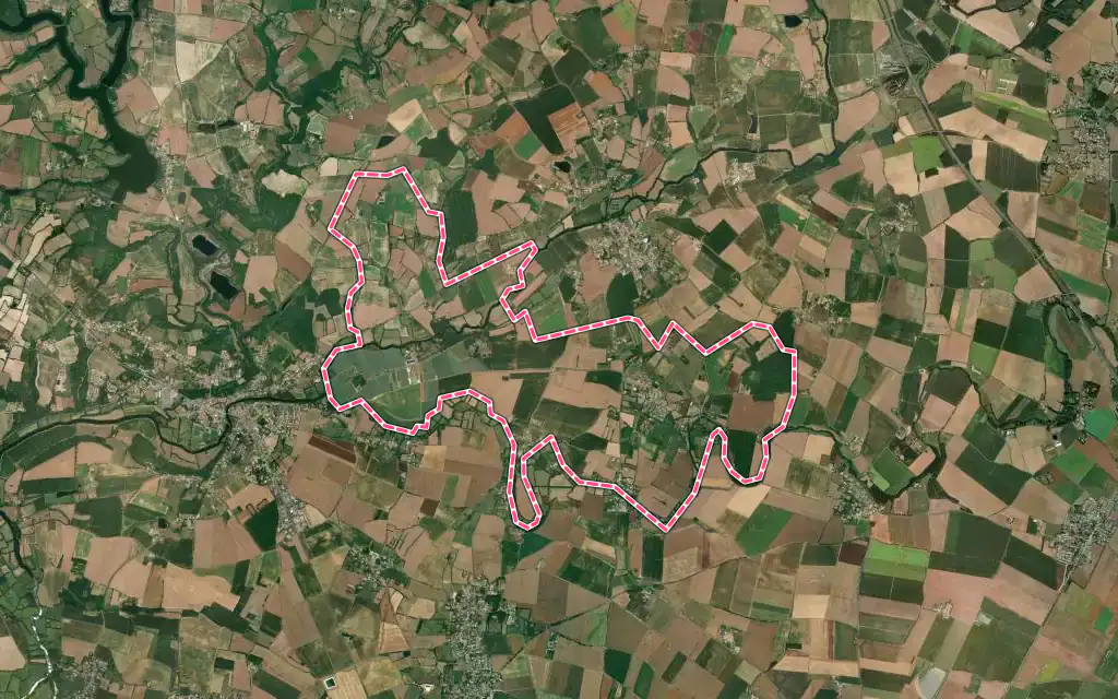 Vue satellite de Bessay avec ses contours administratifs