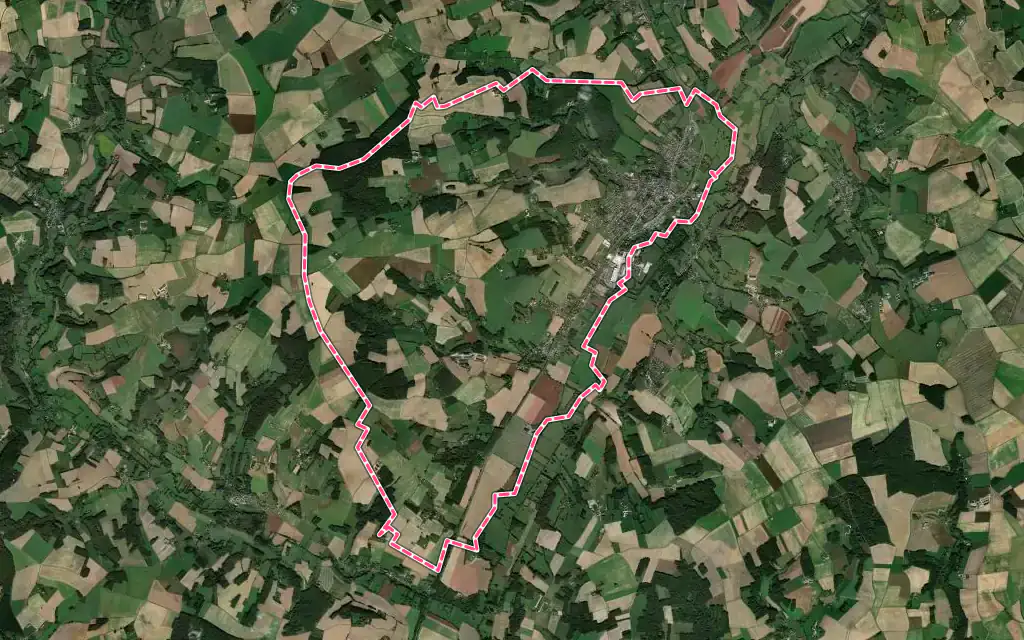 Vue satellite de Bessé-sur-Braye avec ses contours administratifs