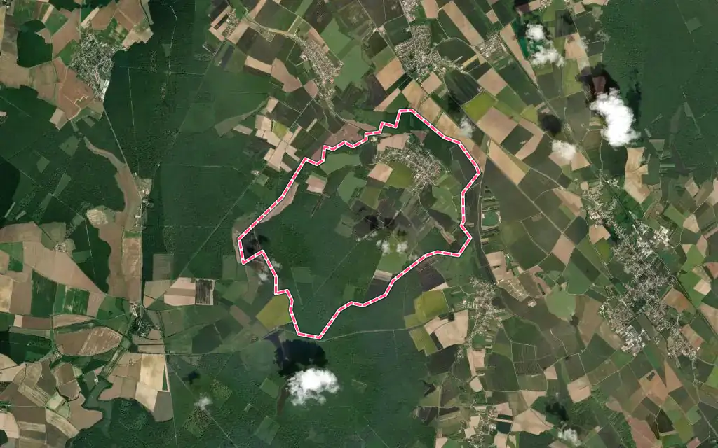 Vue satellite de Bessey-lès-Cîteaux avec ses contours administratifs